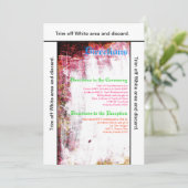 3.5x6方向カードネオンスクラッチグランジカラー 招待状 (スタンド正面)