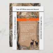 3.5x6方向カードハンターの迷彩柄のCamoflaugeのシカ 招待状 (正面/裏面)