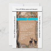 3.5x6方向カードハンター迷彩柄カモフラージュ鹿 招待状 (正面)