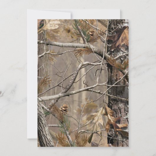 3.5x6方向カードハンター迷彩柄カモフラージュ鹿 招待状 (裏面)