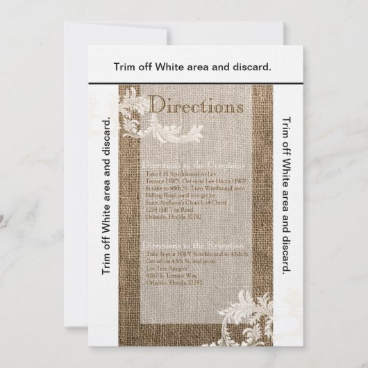 3.5x6方向カードバーラップレースカントリーウェスタン 招待状 (正面)