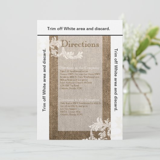 3.5x6方向カードバーラップレースカントリーウェスタン 招待状 (スタンド正面)