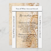 3.5x6方向カードパール&レース 招待状 (正面/裏面)