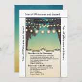 3.5x6方向カードビーチサンセットパームツリーストリ 招待状 (正面/裏面)