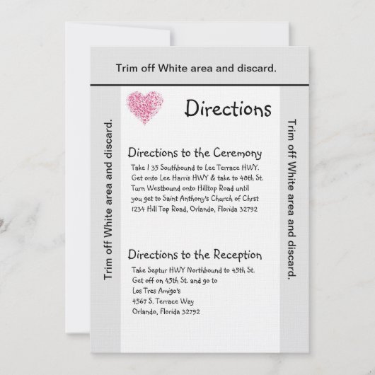 3.5x6方向カードピンクフローラ花弁 招待状 (正面)