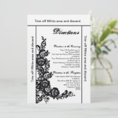 3.5x6方向カードブラックレースダマスクアンティーク 招待状 (スタンド正面)