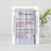 3.5x6方向カードホワイトウォッシュウッドバーンドアCo 招待状 (スタンド正面)