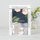 3.5x6方向カードホワイトフローラ花オンダーク 招待状 (スタンド正面)