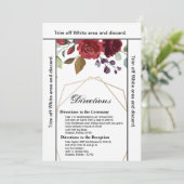 3.5x6方向カードホワイトローズ金ゴールド幾何学模様 招待状 (スタンド正面)