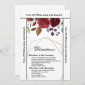 3.5x6方向カードホワイトローズ金ゴールド幾何学模様 招待状 (正面/裏面)