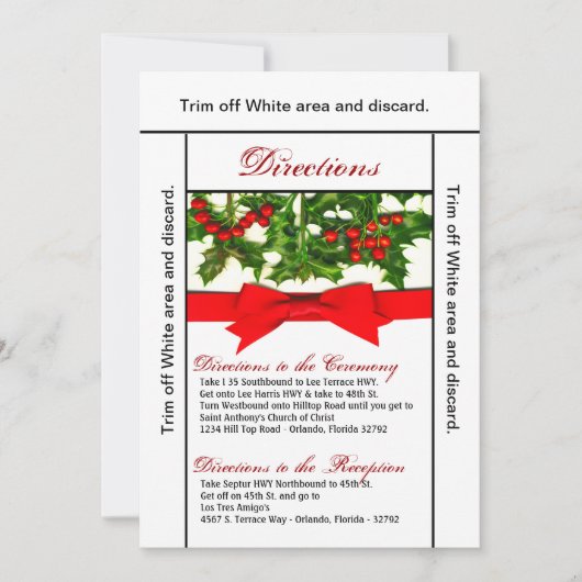 3.5x6方向カードボーズホリーベリークリスマス 招待状 (正面)