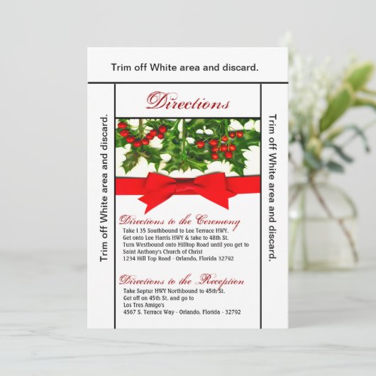 3.5x6方向カードボーズホリーベリークリスマス 招待状 (スタンド正面)