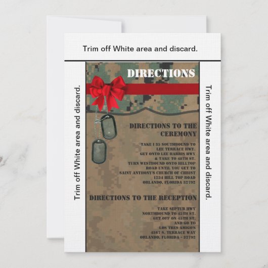 3.5x6方向カードマリンデジタルプリント 招待状 (正面)