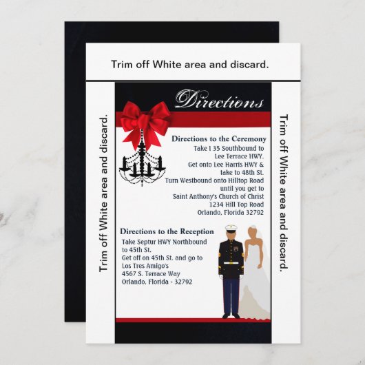 3.5x6方向カードマリンヒスパニックユニフォームグルーオ 招待状 (正面/裏面)