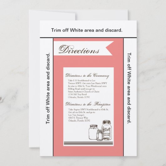 3.5x6方向カードメイスンジャカントリー素朴Vas 招待状 (正面)