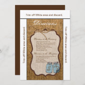 3.5x6方向カードメイスンジャーブラップ国ラス 招待状 (正面/裏面)