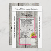 3.5x6方向カードメイソン瓶とワイルドフラワー 招待状 (正面/裏面)