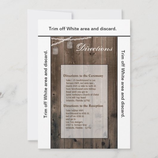 3.5x6方向カードメイソンjarストリングライツバーン 招待状 (正面)