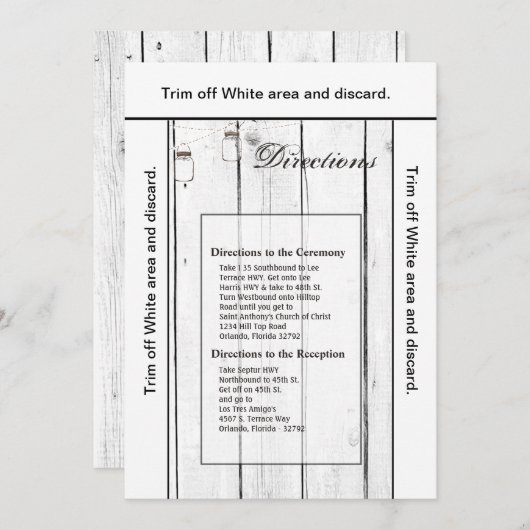 3.5x6方向カードメイソンjarストリングライト 招待状 (正面/裏面)