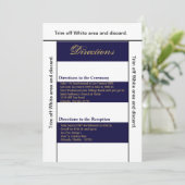 3.5x6方向カードモダンネイビストライプーホワイトCo 招待状 (スタンド正面)