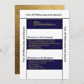 3.5x6方向カードモダンネイビストライプーホワイトCo 招待状 (正面/裏面)