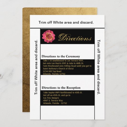 3.5x6方向カードモダン白黒Co 招待状 (正面/裏面)