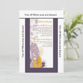 3.5x6方向カードヴィンテージプラムマスタードバラ 招待状 (スタンド正面)