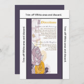 3.5x6方向カードヴィンテージプラムマスタードバラ 招待状 (正面/裏面)