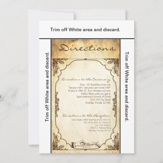 3.5x6方向カードヴィンテージ式リングや輪エクスチャン 招待状 (正面)