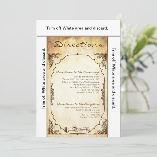 3.5x6方向カードヴィンテージ式リングや輪エクスチャン 招待状 (スタンド正面)