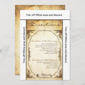 3.5x6方向カードヴィンテージ式リングや輪エクスチャン 招待状 (正面/裏面)