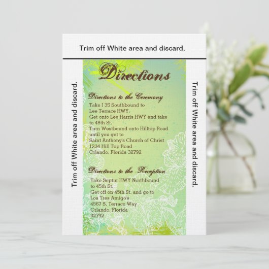 3.5x6方向カード春ハイビスカスフラワーハワイ 招待状 (スタンド正面)