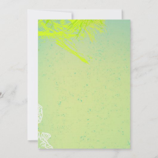 3.5x6方向カード春ハイビスカスフラワーハワイ 招待状 (裏面)