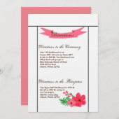 3.5x6方向カード春ハイビスカスフラワーハワイ 招待状 (正面/裏面)