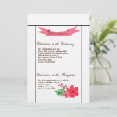 3.5x6方向カード春ハイビスカスフラワーハワイ 招待状 (スタンド正面)
