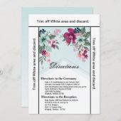 3.5x6方向カード熱帯花オンブルーコーナー 招待状 (正面/裏面)