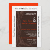 3.5x6方向カード秋の木のイニシャル 招待状 (正面/裏面)