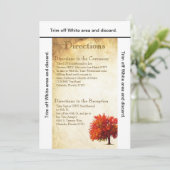 3.5x6方向カード秋ツリー古い紙ヴィンテージ 招待状 (スタンド正面)