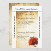 3.5x6方向カード秋ツリー古い紙ヴィンテージ 招待状 (正面/裏面)