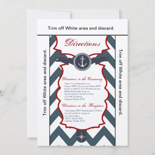 3.5x6方向カード航海のいかりコンパスオセア 招待状 (正面)