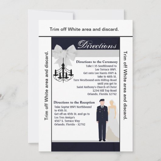 3.5x6方向カードARMY Uniform Blues Bride 招待状 (正面)