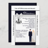 3.5x6方向カードARMY Uniform Blues Bride 招待状 (正面/裏面)