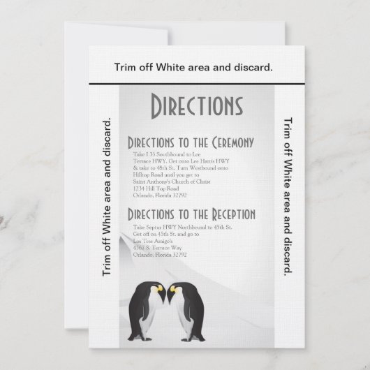 3.5x6方向性カードペンギンがライフグレーに 招待状 (正面)
