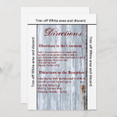 3.5x6 方向カード 白塗り木製納屋ドア コ. 招待状 (正面/裏面)