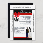 3.5x6 DirectionsカードMarine Uniform Groom Breade 招待状 (正面/裏面)