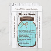 3.5x6 Directions Card Mason Jar Wood Country Rusti 招待状 (正面/裏面)