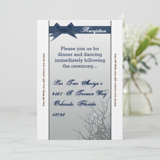 3.5x7披露宴カードすりガラス割れ鏡 招待状 (スタンド正面)