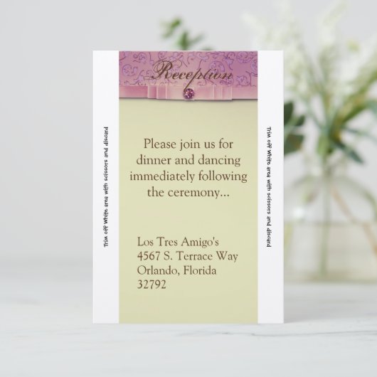 3.5x7披露宴カードアメジストジュエルエンボス紙 招待状 (スタンド正面)