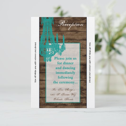 3.5x7披露宴カードウェスタン素朴シャンデリア 招待状 (スタンド正面)