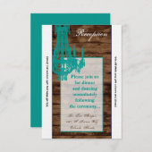 3.5x7披露宴カードウェスタン素朴シャンデリア 招待状 (正面/裏面)